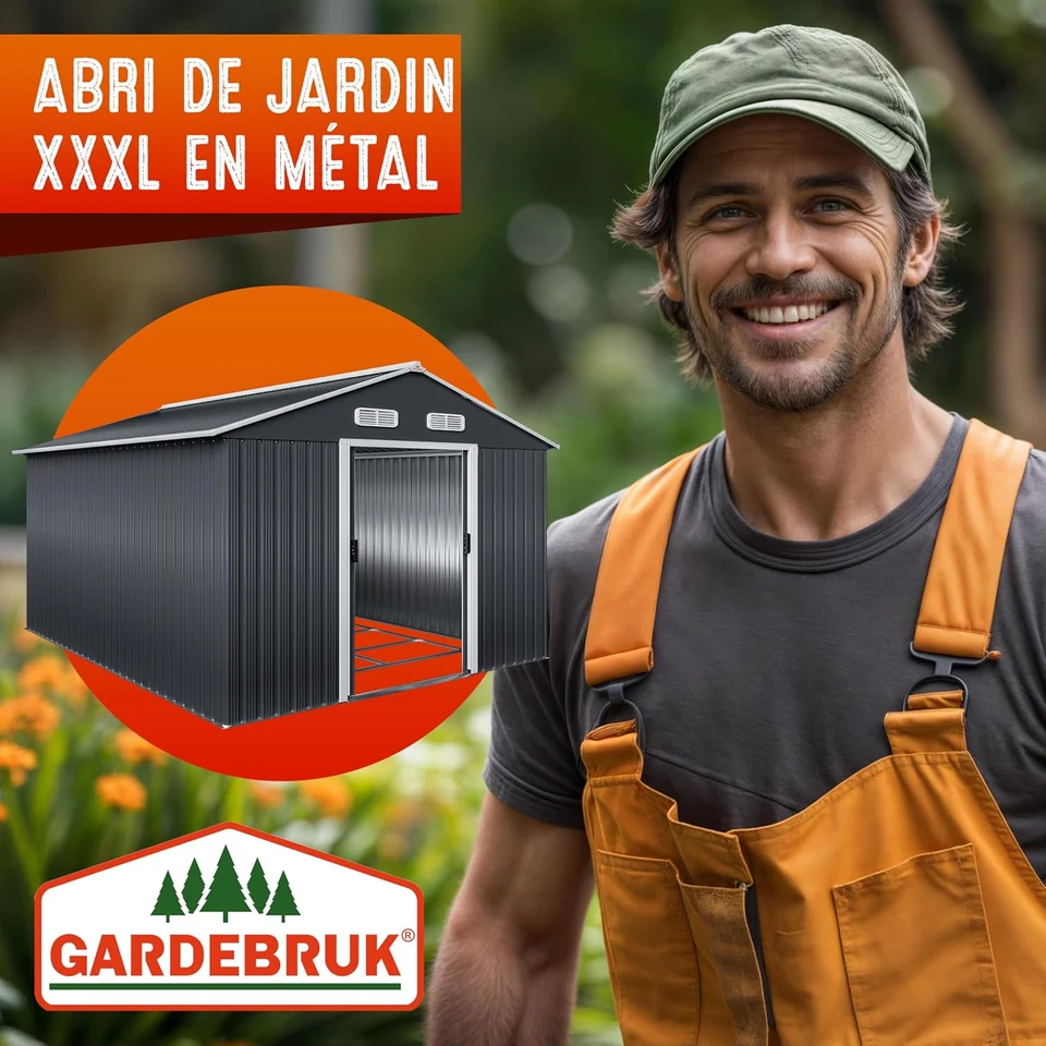 Vue principale de Abri de jardin métal GARDEBRUK XXXL 8 m², fondation incluse