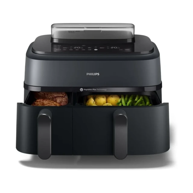 Vue principale de Philips Airfryer Série 5000, Double panier 9 L avec vapeur