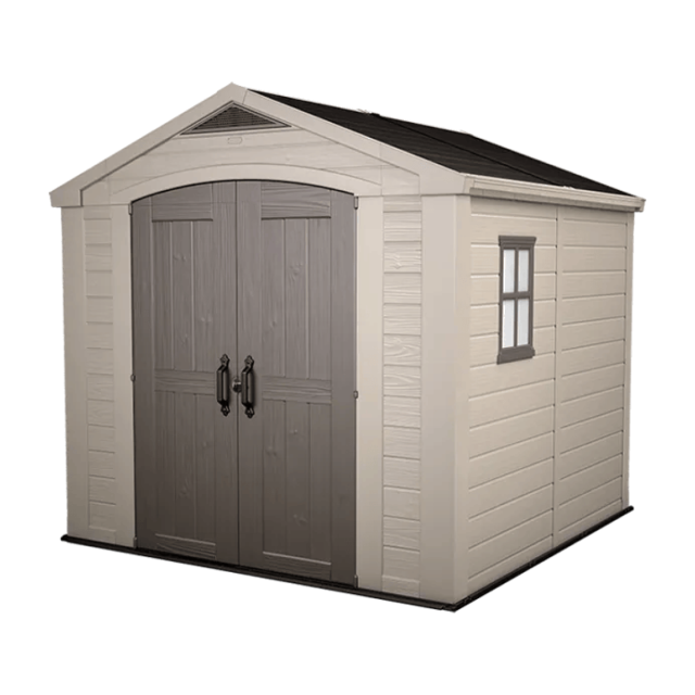 Grand abri de jardin Keter Factor 6,3 m², plancher inclus : vue complète du produit