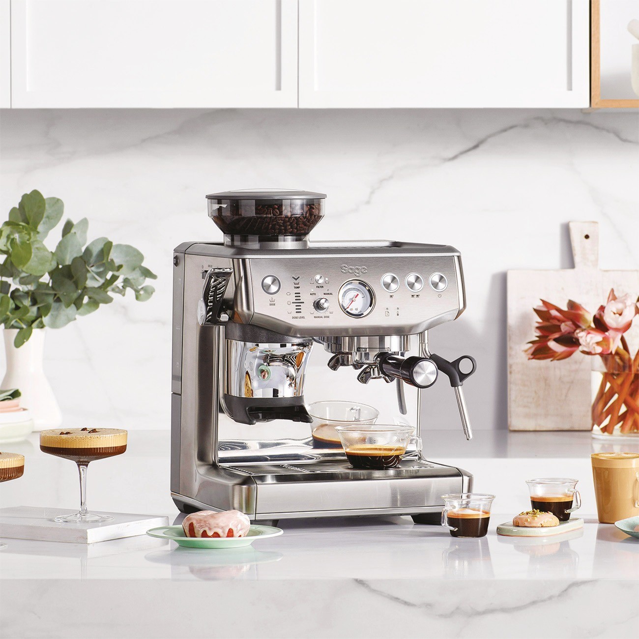 Sage Barista Express Impress SES876BSS4EEU1 – Machine expresso inox, broyeur et tassage assisté — vue 6